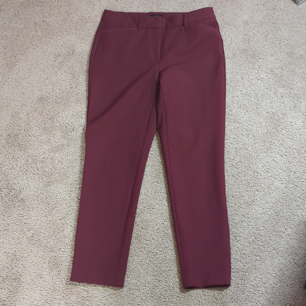 The Slim Ankle Maroon Slacks Size 2